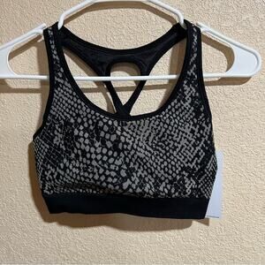 NWT Spiritual Gangster black gray snake scoop neck seamless sportsbra brami